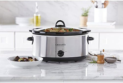 7 Quart Oval Manual Slow Cooker – Stainless Steel - Curated Catalog P7
