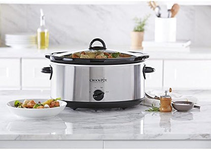 7 Quart Oval Manual Slow Cooker – Stainless Steel - Curated Catalog E5