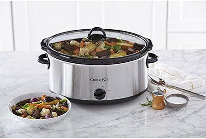 7 Quart Oval Manual Slow Cooker – Stainless Steel - Curated Catalog E5
