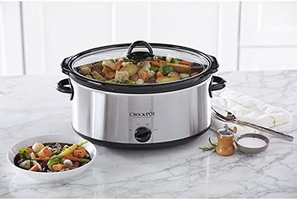 7 Quart Oval Manual Slow Cooker – Stainless Steel - Curated Catalog P7