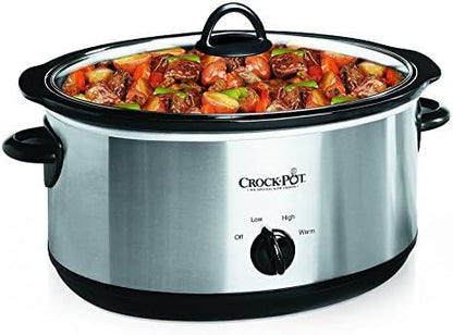 7 Quart Oval Manual Slow Cooker – Stainless Steel - Curated Catalog E5