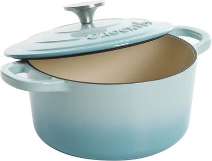 3 Quart Enameled Cast Iron Dutch Oven – Aqua - Curated Catalog M9