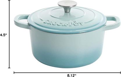 3 Quart Enameled Cast Iron Dutch Oven – Aqua - Curated Catalog N1